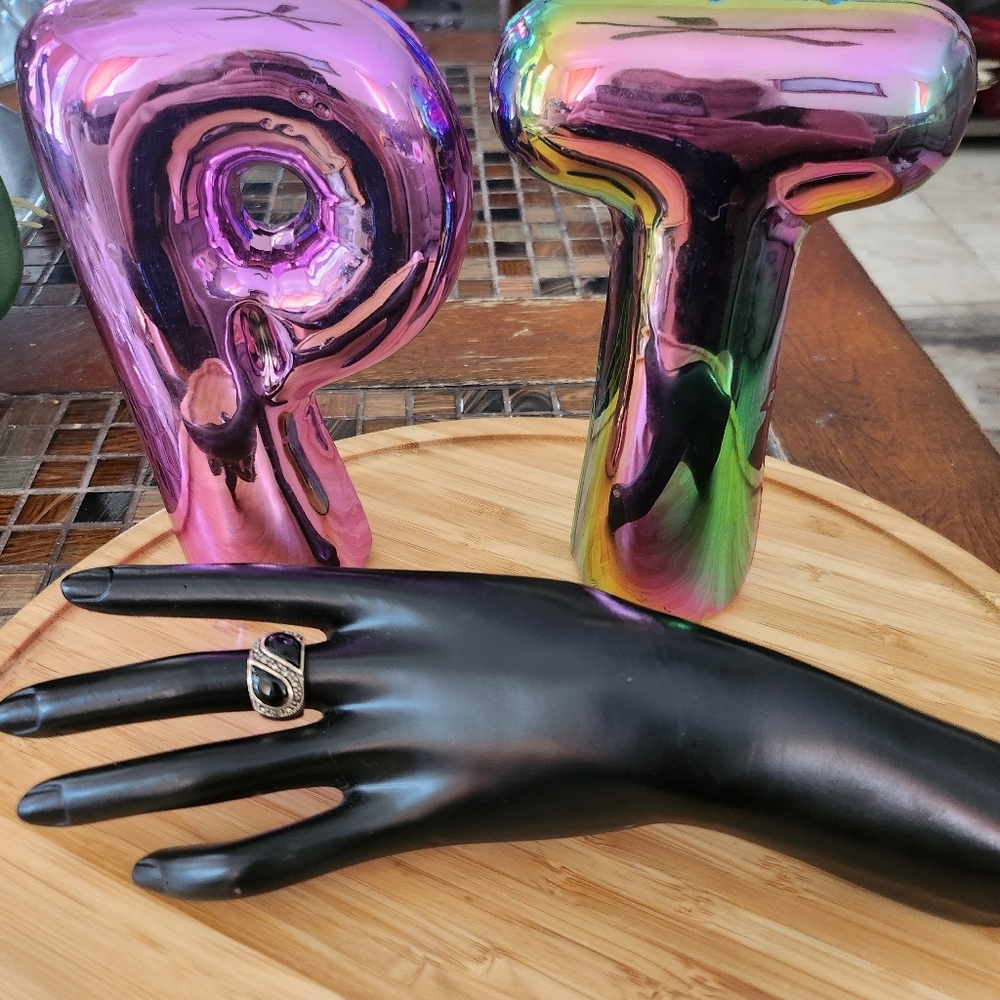 925 Sterling Silver black onyx ring